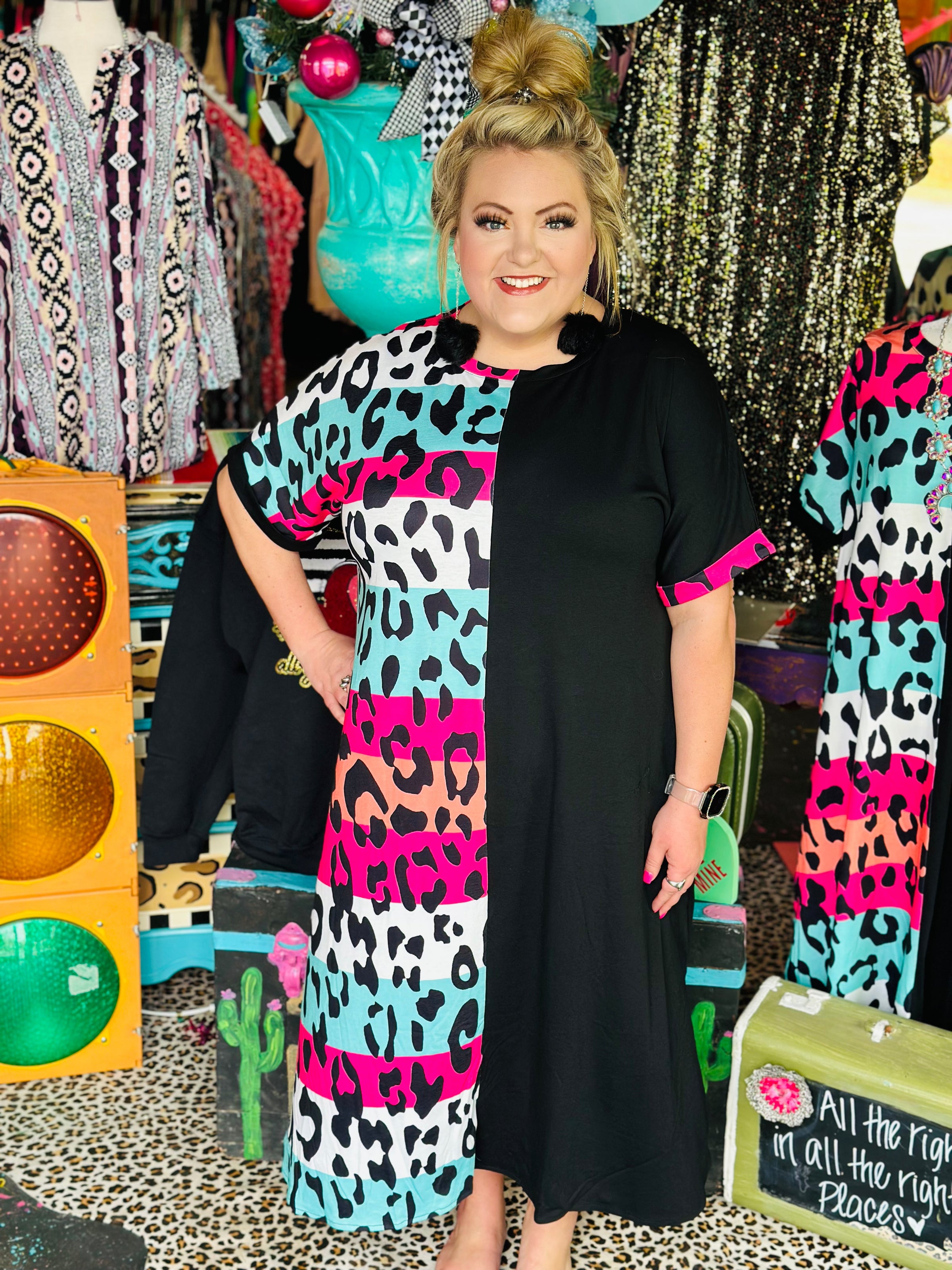The Lively Side Split Cheetah Maxi