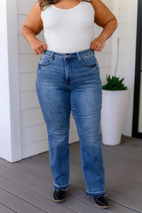 Beatrice High Rise Control Top Release Hem Slim Bootcut Jeans - JUDY BLUE