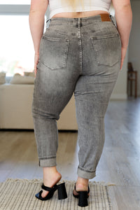 Charlotte High Rise Stone Wash Slim Jeans in Gray - JUDY BLUE