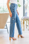 Clarissa High Rise Wide Leg Cargo Jeans - JUDY BLUE