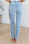 Eloise Mid Rise Control Top Distressed Skinny Jeans - JUDY BLUE