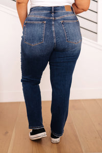 Estelle High Waist Thermal Straight Jeans - JUDY BLUE