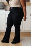 Etta High Rise Control Top Flare Jeans in Black - JUDY BLUE