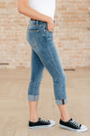 Laura Mid Rise Cuffed Skinny Capri Jeans - JUDY BLUE