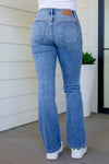 Matilda Mid Rise Vintage Button Fly Bootcut Jeans - JUDY BLUE