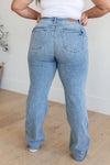 Mildred High Rise V Front Waistband Straight Jeans - JUDY BLUE