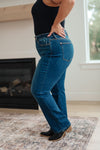 Pippa High Rise Button Fly Straight Jeans - JUDY BLUE