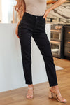 Reese Rhinestone Slim Fit Jeans in Black - JUDY BLUE