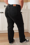 Susannah High Rise Rigid Magic 90's Distressed Straight Jeans in Black - JUDY BLUE