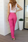 Tanya Control Top Faux Leather Pants in Hot Pink - JUDY BLUE