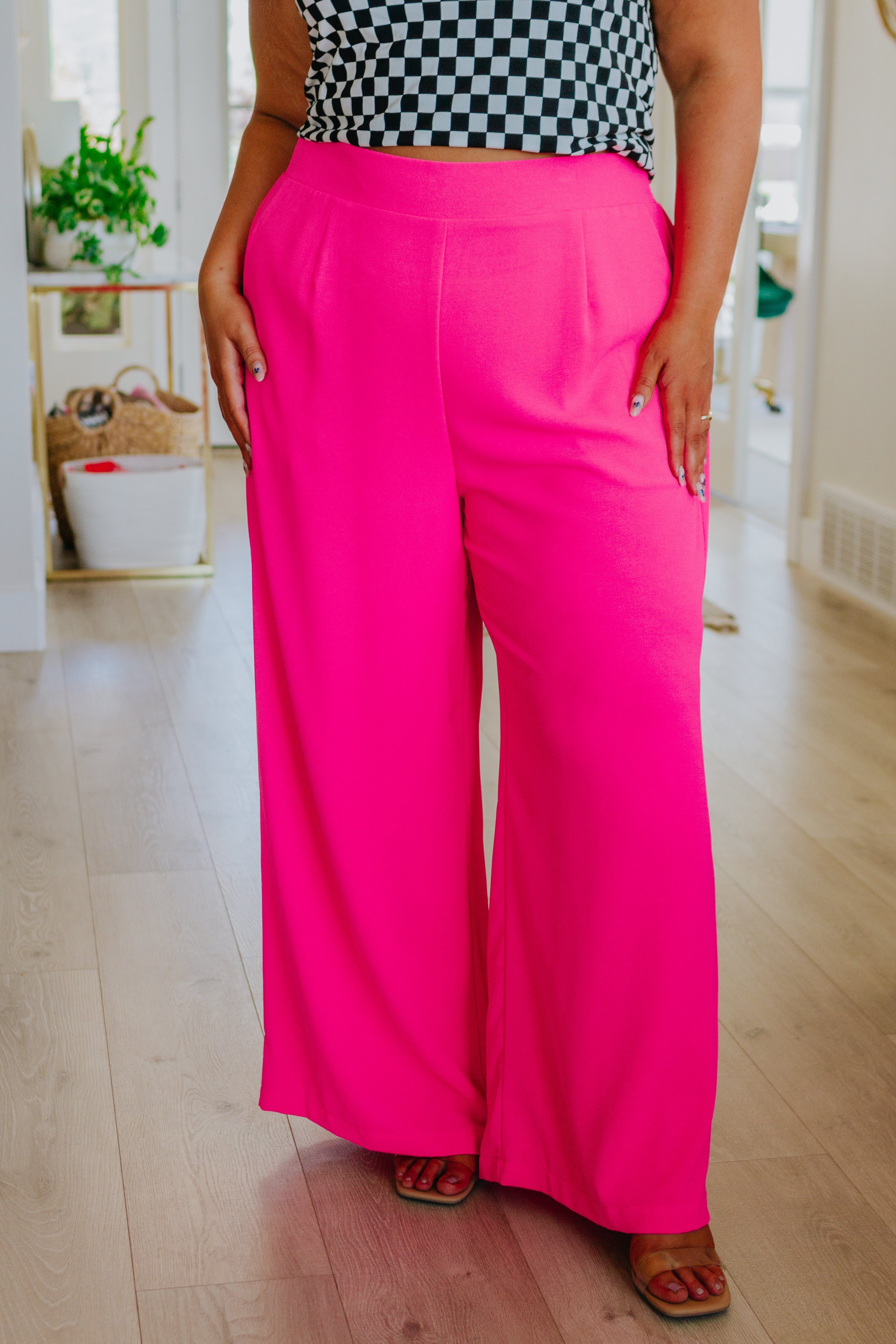 YOURS Plus Size Pink Wide Leg Trousers | Yours Clothing