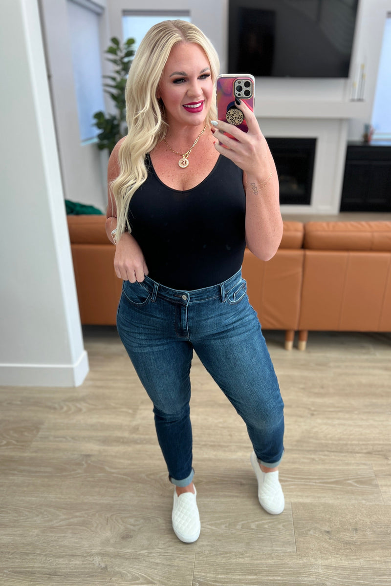 Amber Mid Rise Cuffed Slim Fit Jeans - JUDY BLUE