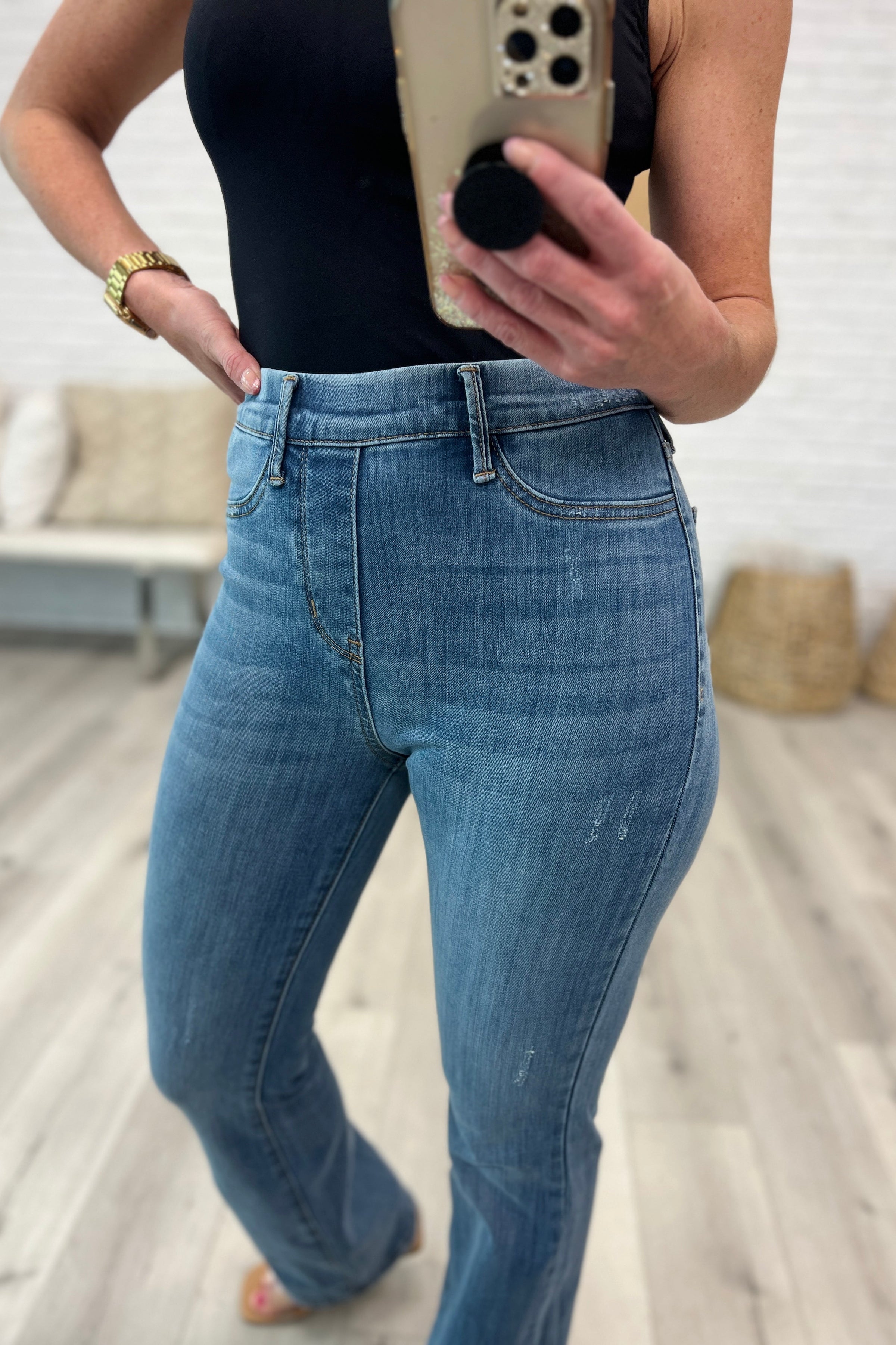 Paula High Rise Pull On Slim Bootcut - JUDY BLUE – Junk in the