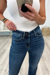 Josephine Mid Rise Raw Hem Bootcut Jeans - JUDY BLUE