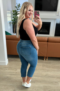 Emily High Rise Cool Denim Pull On Capri Jeans - JUDY BLUE