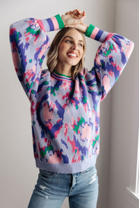 The Long Goodbye Abstract Print Sweater