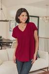 Very Much Needed V-Neck Top in Wine